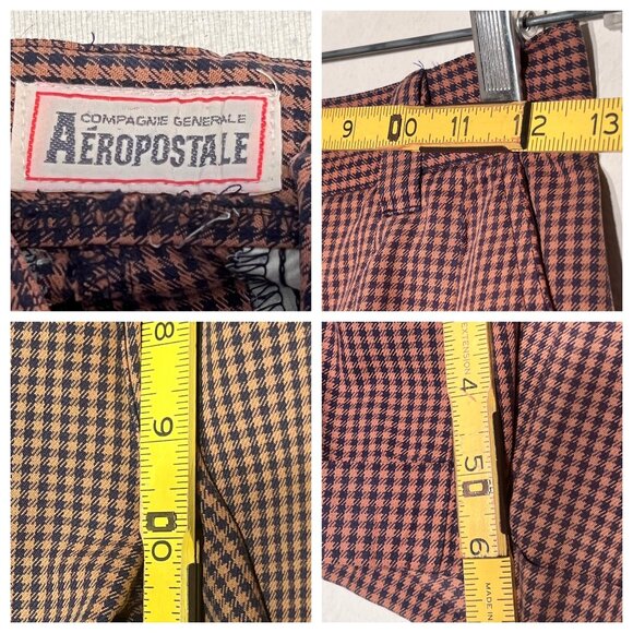 VNT Aeropostale 4 Houndstooth Pleated High-Waisted Shorts Cuffed Hem Y2K Career - Picture 12 of 16